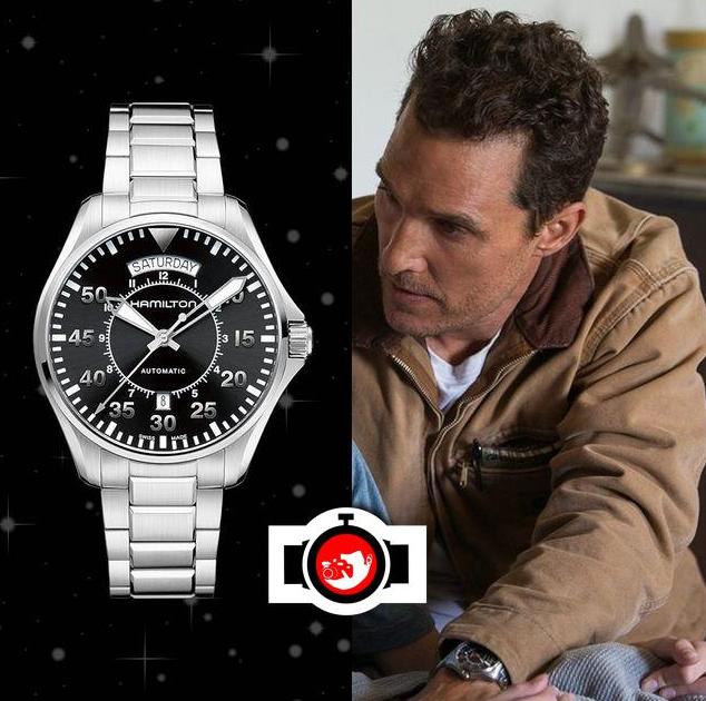 Matthew McConaughey's Hamilton Khaki Pilot Day Date Automatic Watch: Designed for the Adventurous Spirit