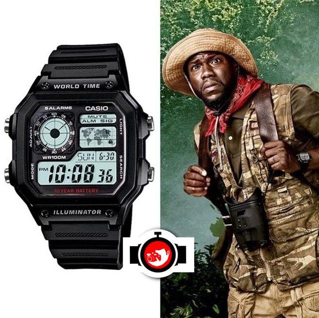 comedian Kevin Hart spotted wearing a Casio AE1200WH-1A