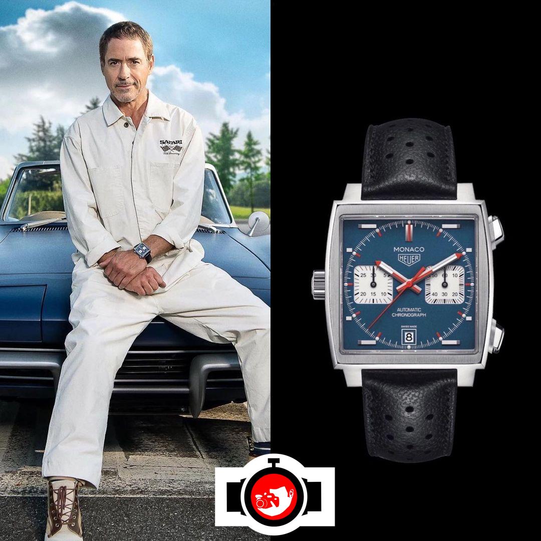 actor Robert Downey Jr spotted wearing a Tag Heuer 