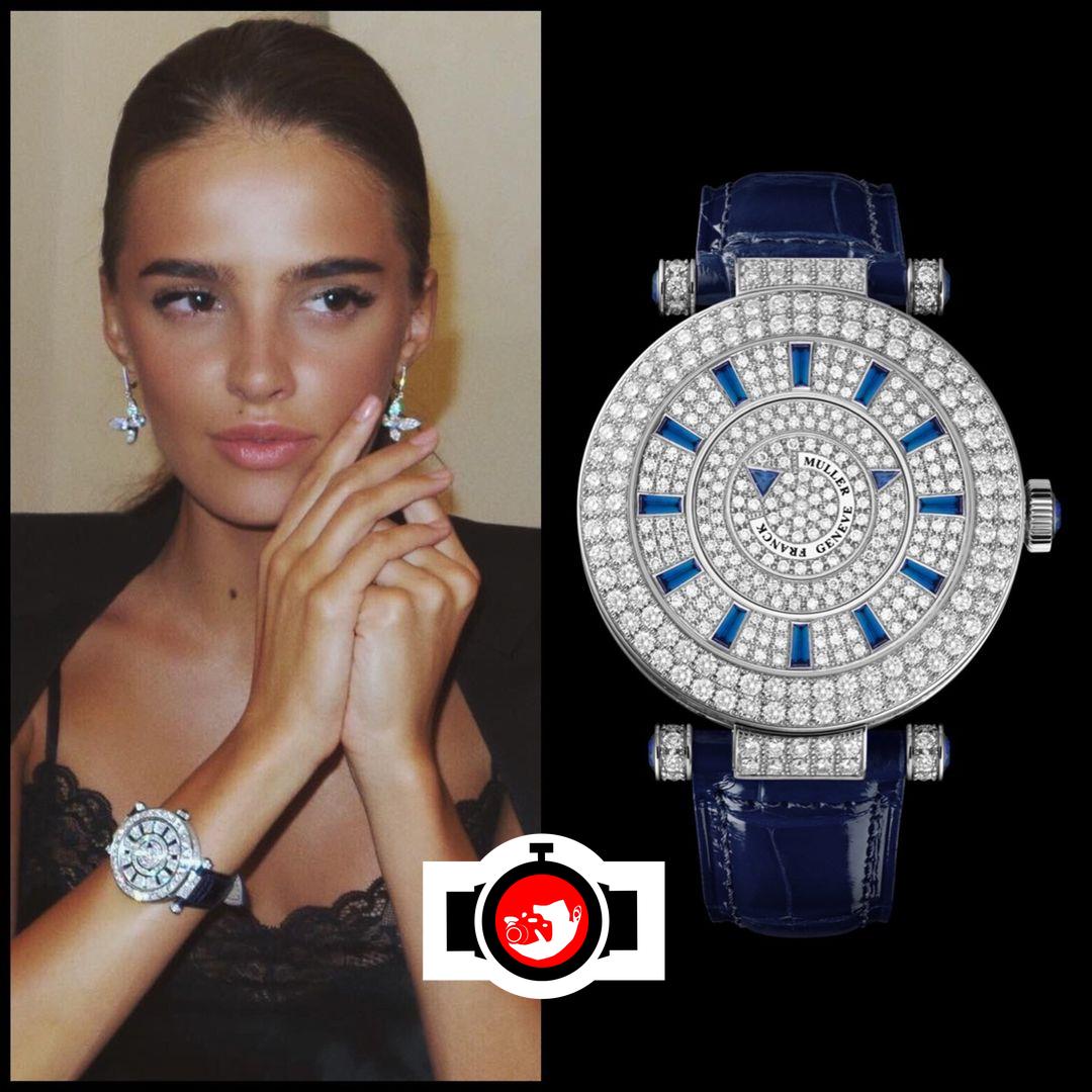 Anna Andres' Stunning Franck Muller Ronde Double Mystery Watch with Diamonds and Sapphires