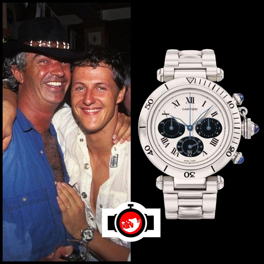 pilot Michael Schumacher spotted wearing a Cartier 