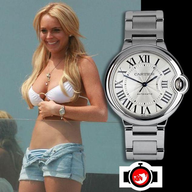 actor Lindsay Lohan spotted wearing a Cartier W6920046