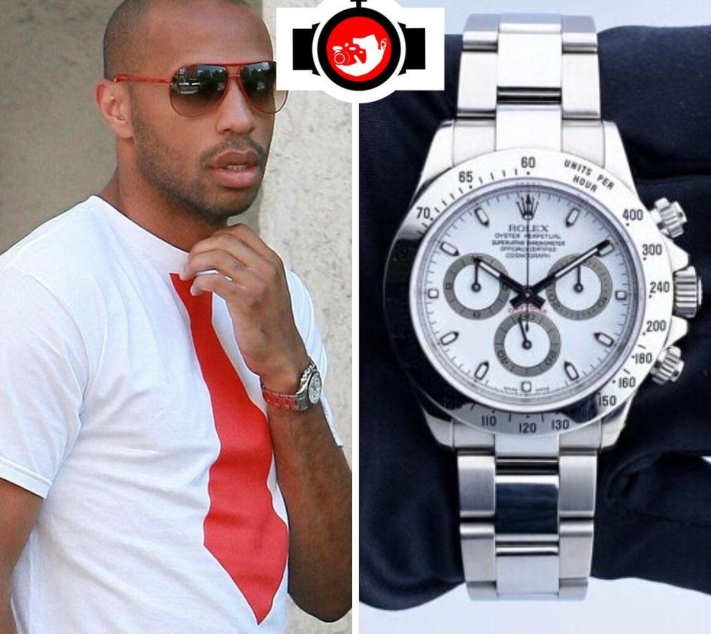footballer Thierry Henry spotted wearing a Rolex 116520