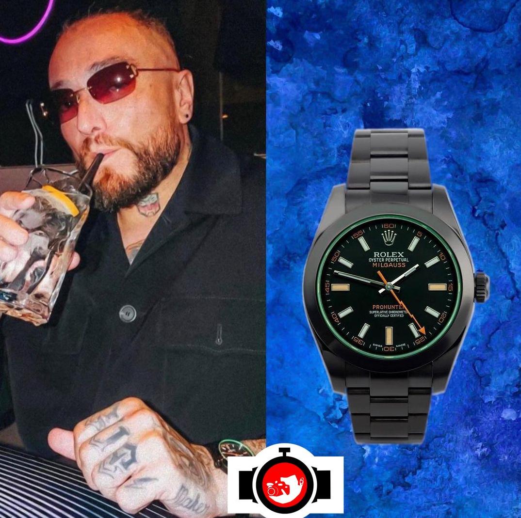 rapper Gué Pequeno spotted wearing a Rolex 116400