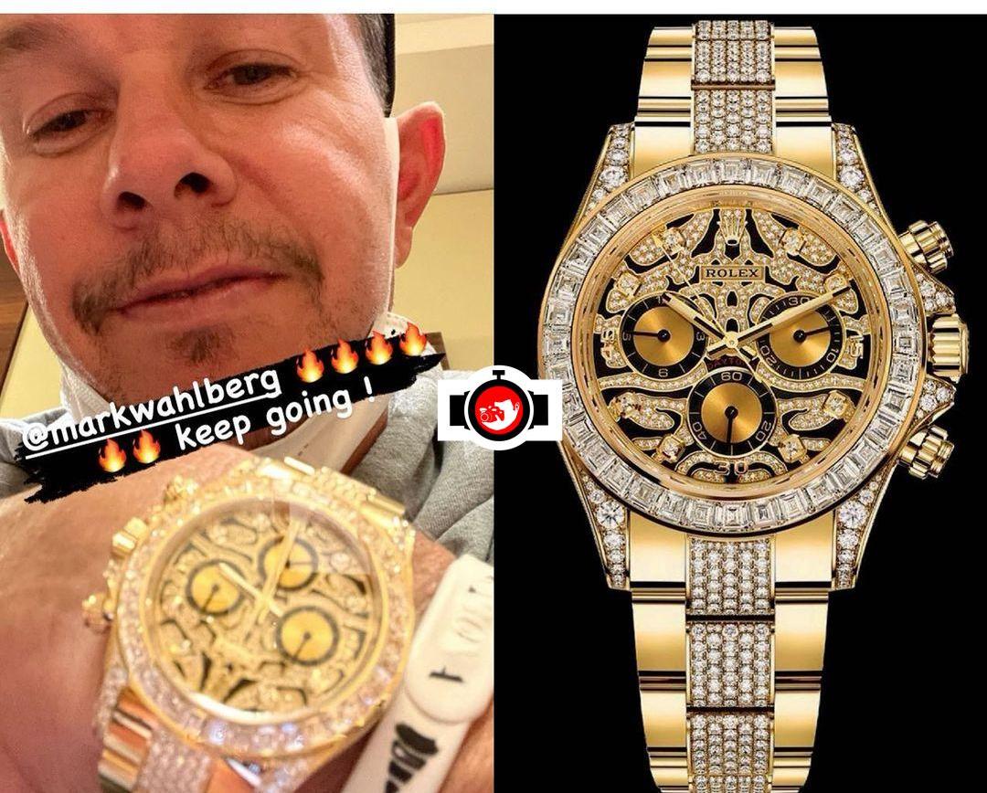 Mark Wahlberg's 18K Yellow Gold Rolex Daytona with 36 Trapeze-Cut Diamonds 