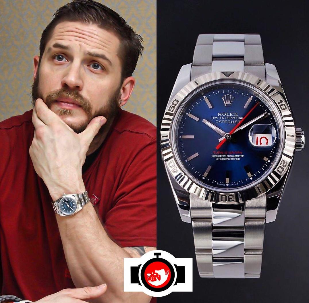 actor Tom Hardy spotted wearing a Rolex 116264