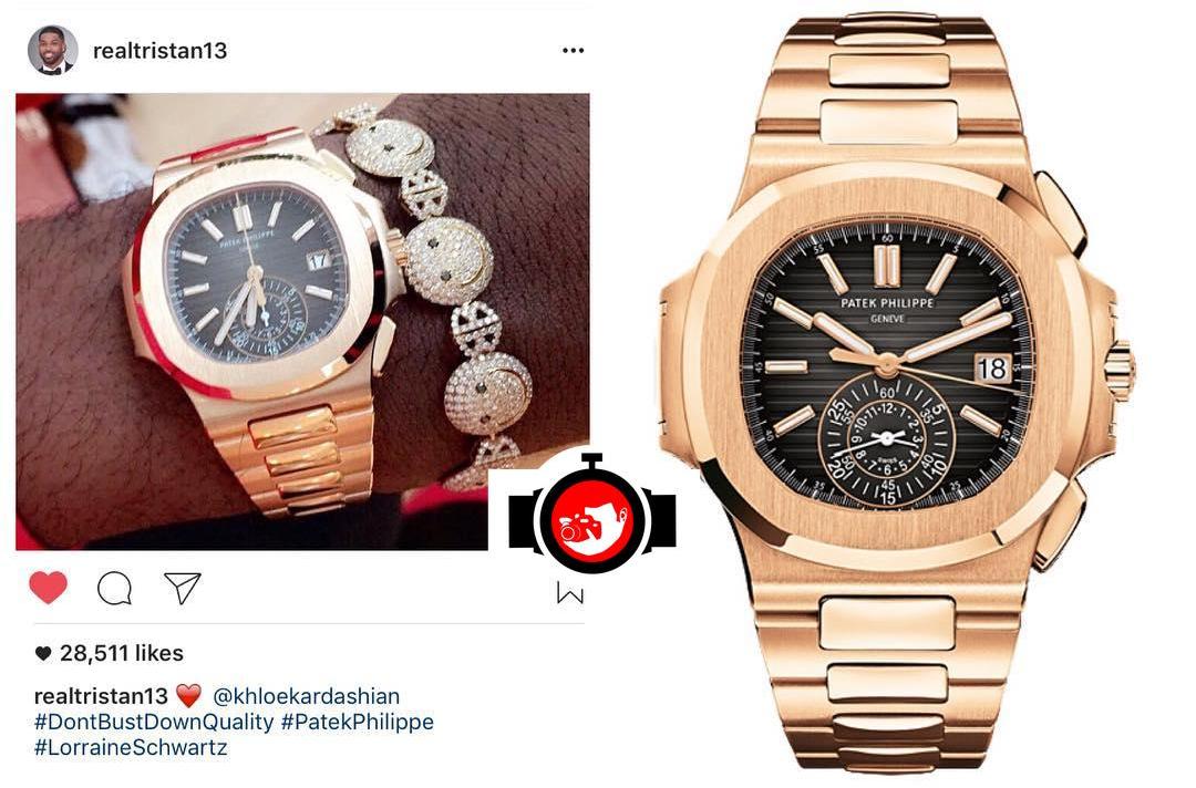 basketball player Tristan Thompson spotted wearing a Patek Philippe 5980
