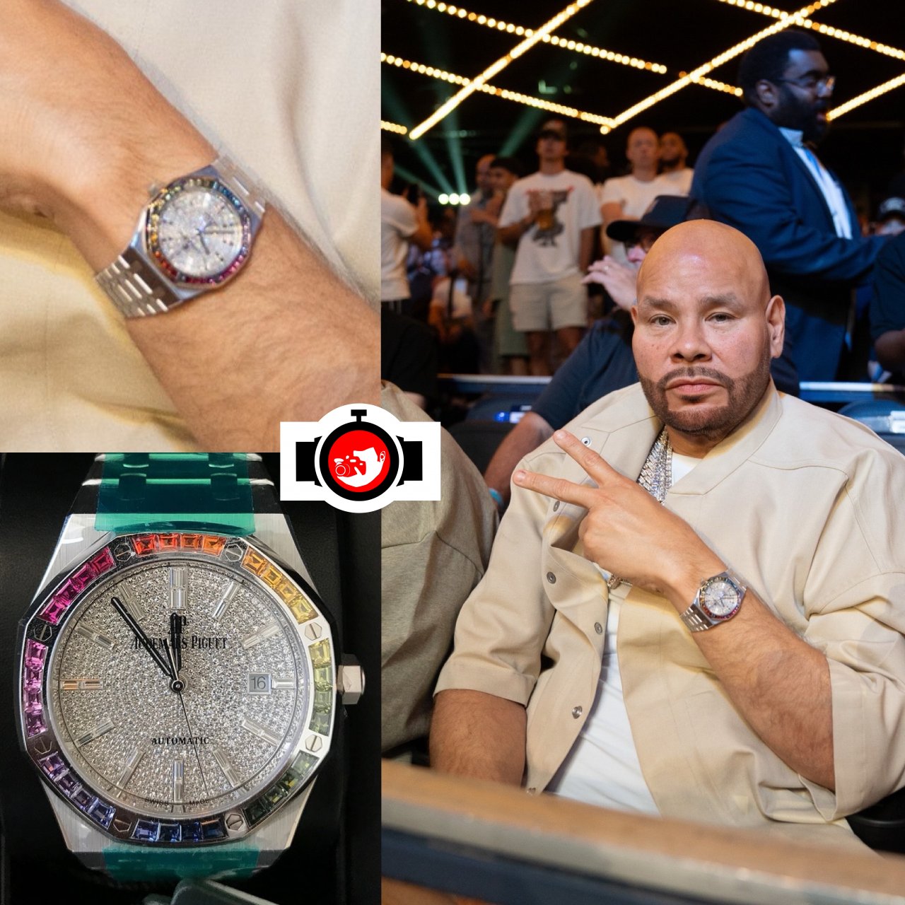 rapper Fat Joe spotted wearing a Audemars Piguet 15413BC.YY.1220BC.01