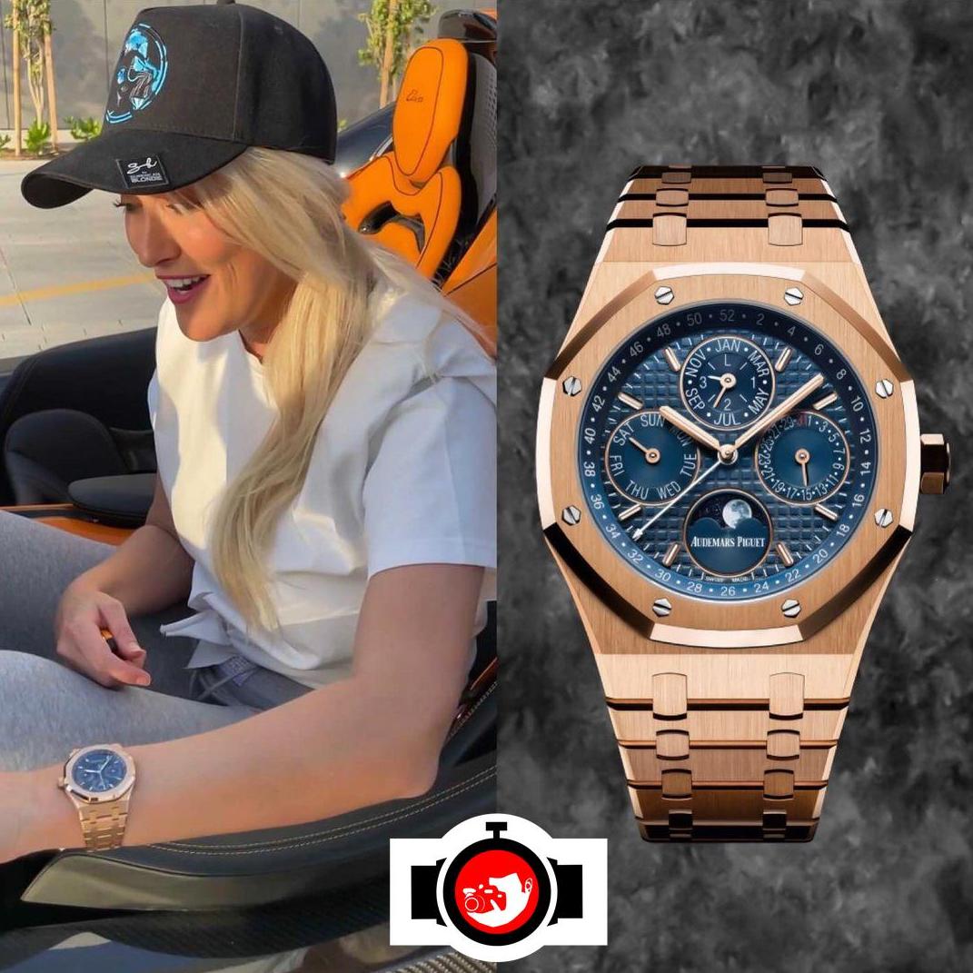 youtuber SuperCar Blondie spotted wearing a Audemars Piguet 26574OR