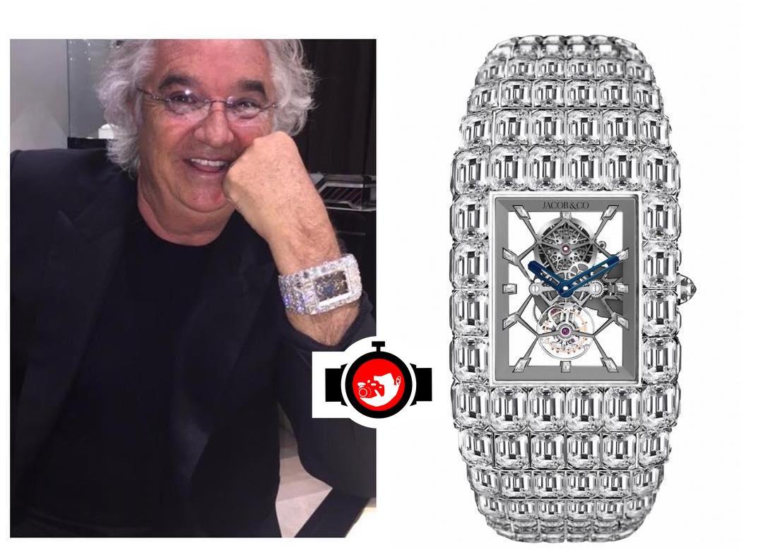 business man Flavio Briatore spotted wearing a Jacob & Co 