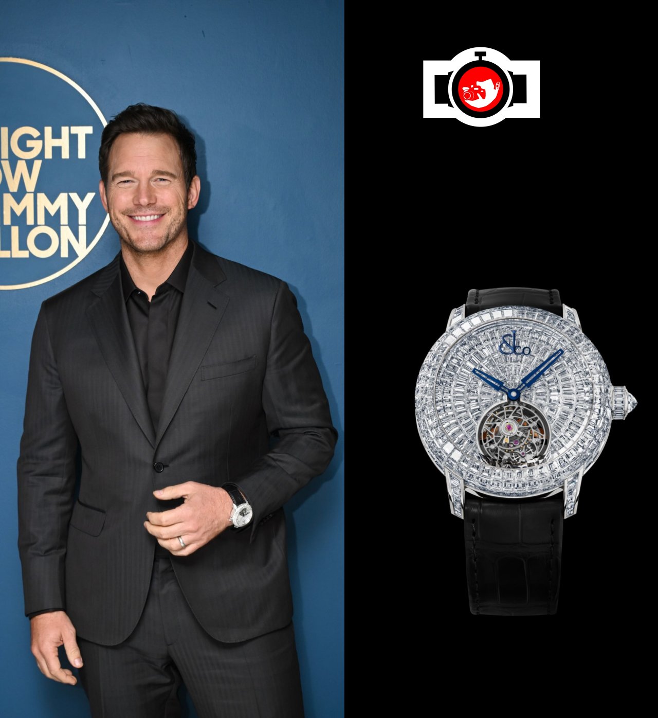 actor Chris Pratt spotted wearing a Jacob & Co. 