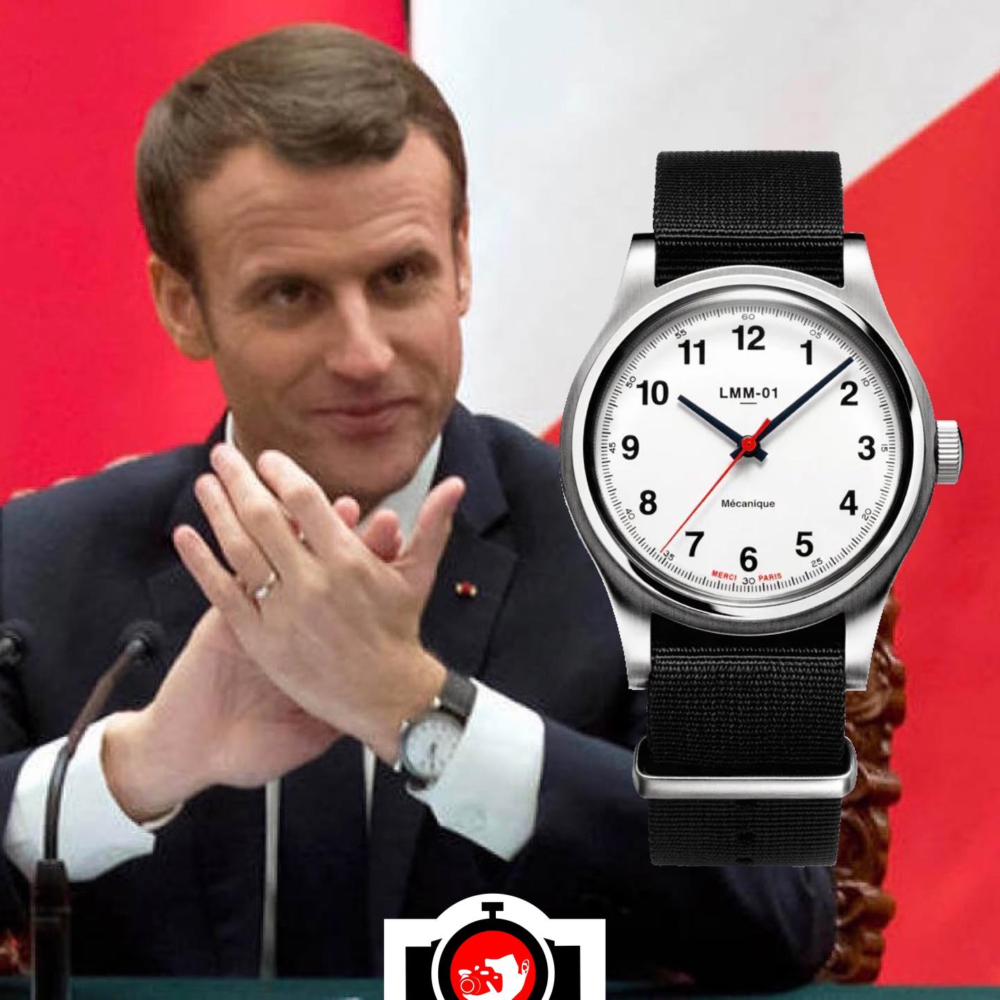 politician Emmanuel Macron spotted wearing a Merci LMM-01