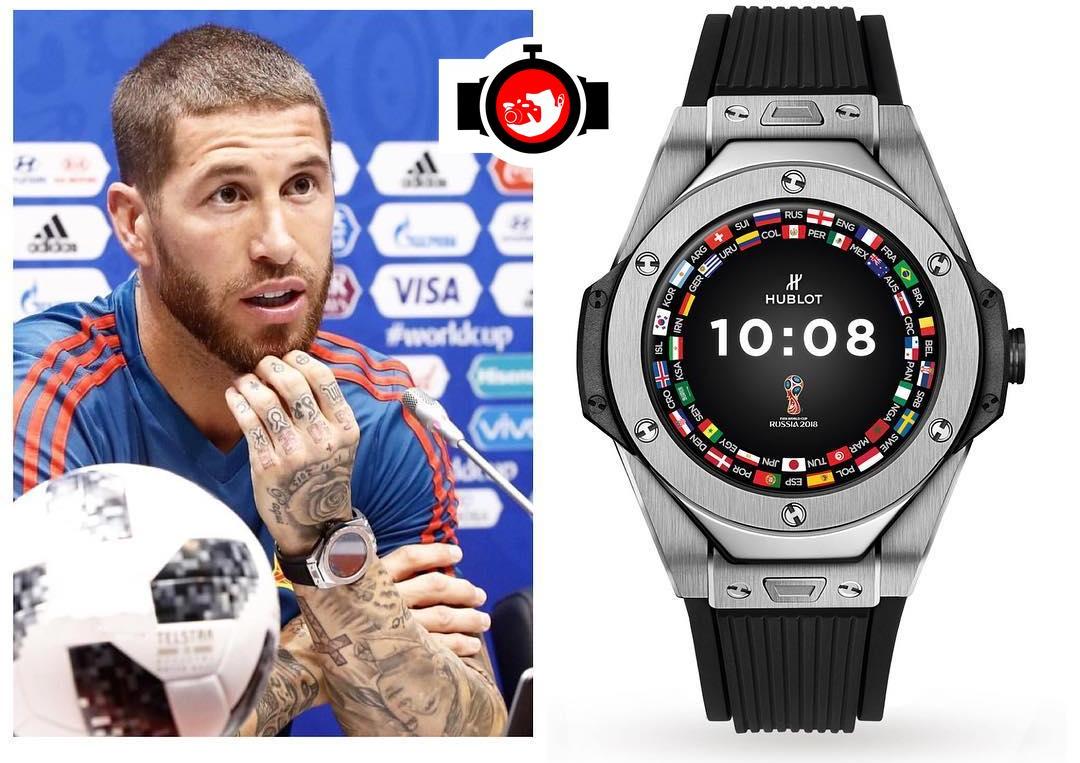 footballer Sergio Ramos spotted wearing a Hublot 400.NX.1100.RX