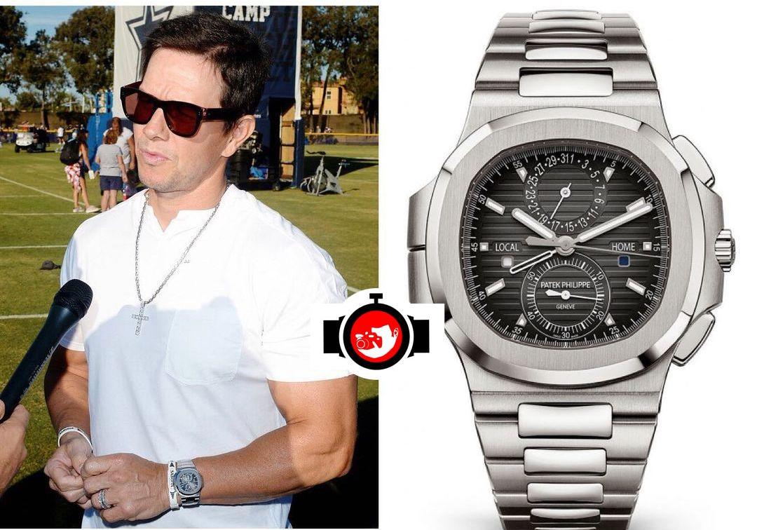 Mark Wahlberg's Impressive Stainless Steel Patek Philippe Travel Time Chronograph Nautilus Watch