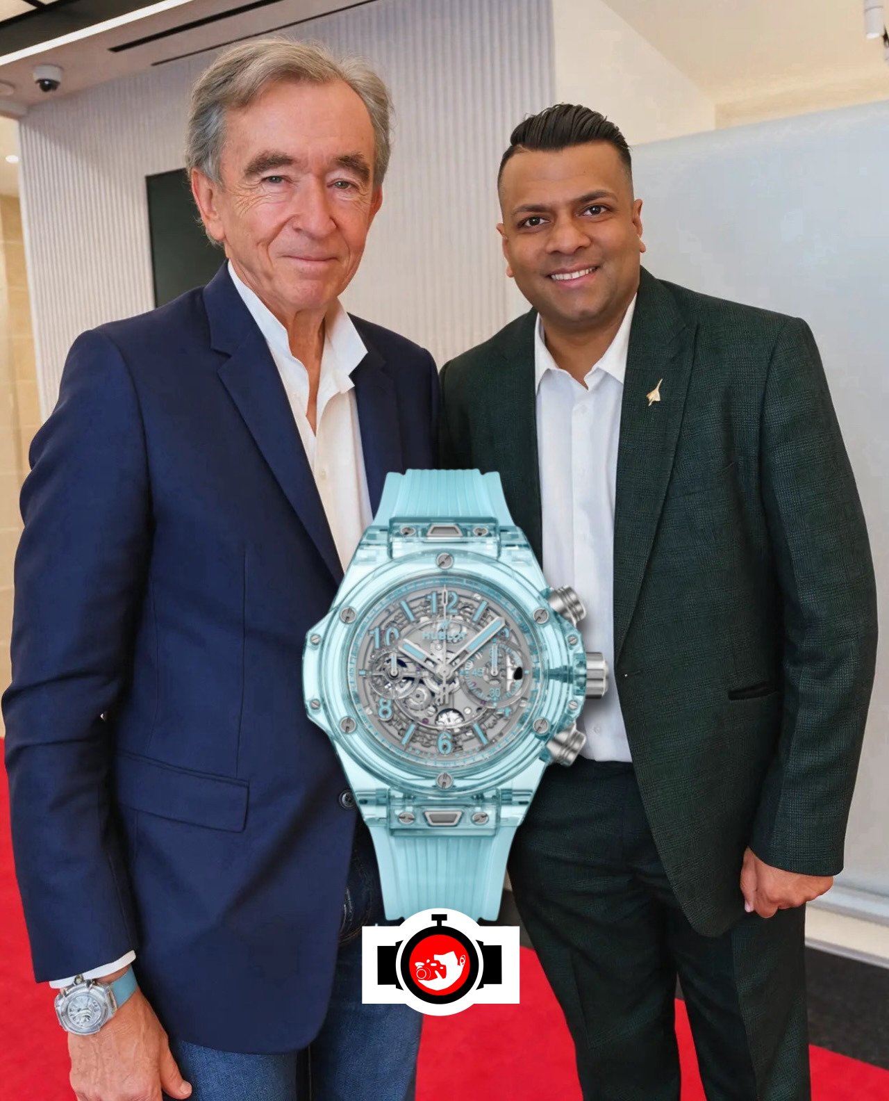 entrepreneur Bernard Arnault spotted wearing a Hublot 421.JL.4890.RT