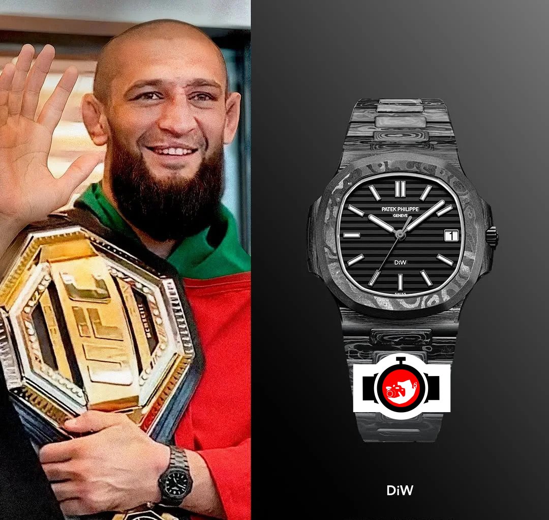 mixed martial artist Khamzat Chimaev spotted wearing a Patek Philippe 5711/1A-011