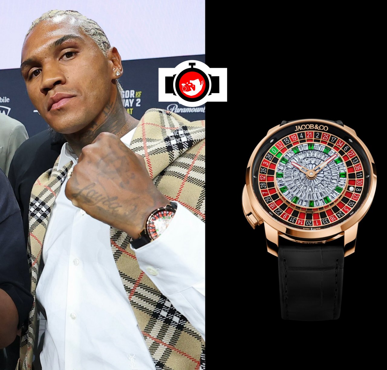boxer Conor Benn spotted wearing a Jacob & Co. Casino Tourbillon Baguette