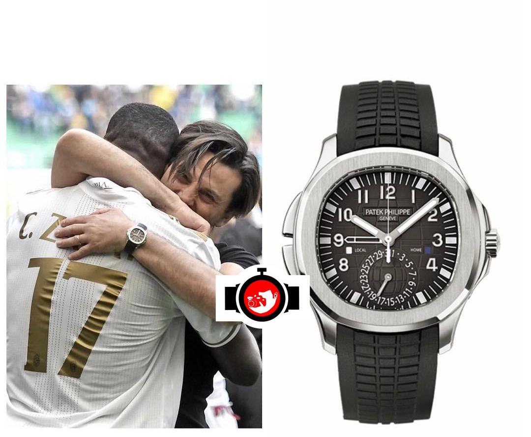 football manager Vincenzo Montella spotted wearing a Patek Philippe 5164A