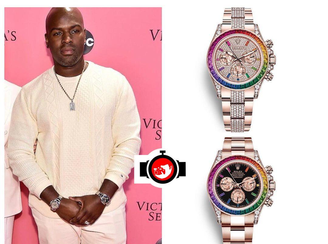 influencer Corey Gamble spotted wearing a Rolex 116595RBOW