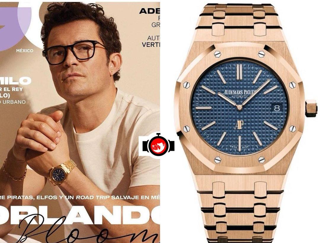 actor Orlando Bloom spotted wearing a Audemars Piguet 15202OR
