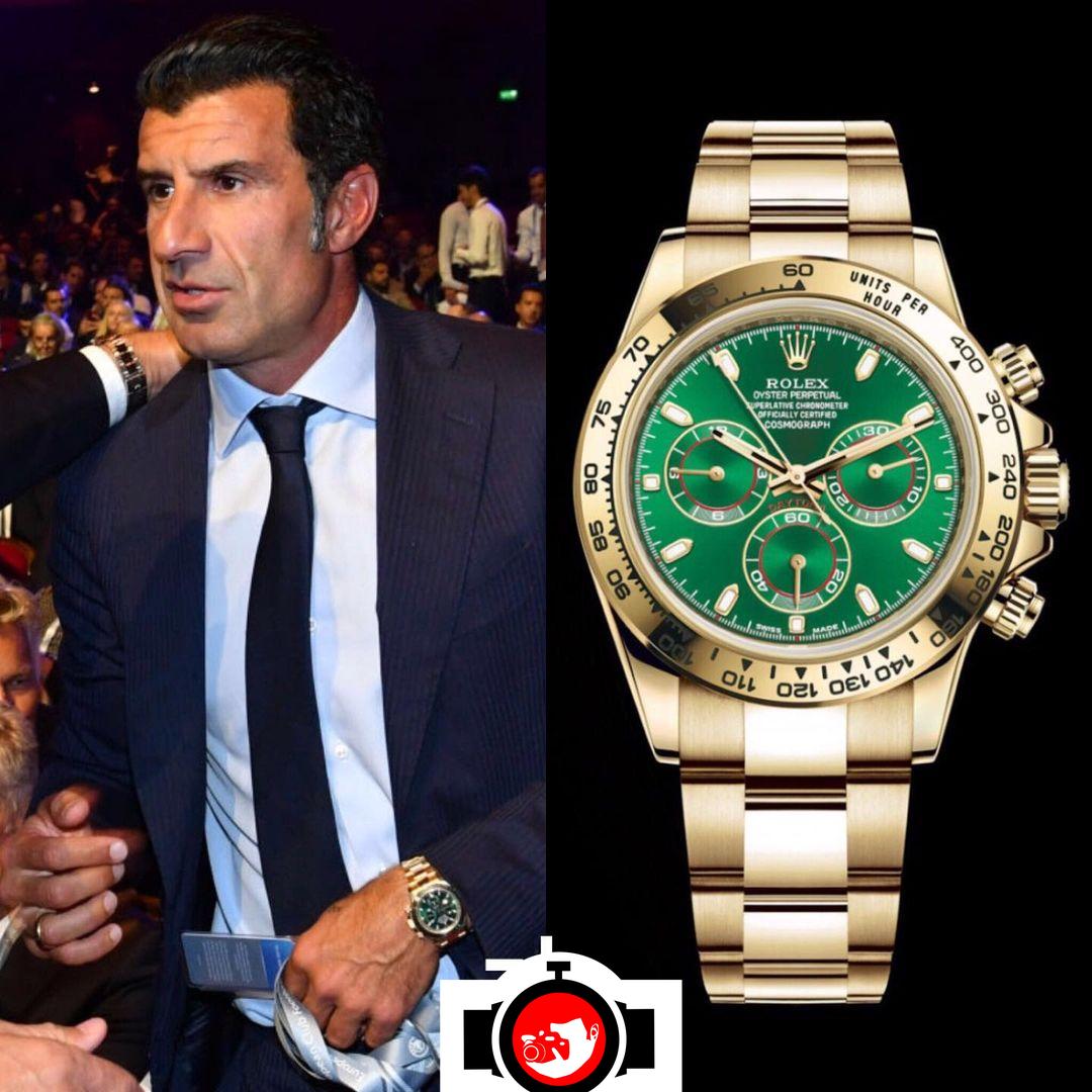 footballer Luis Figo spotted wearing a Rolex 116508
