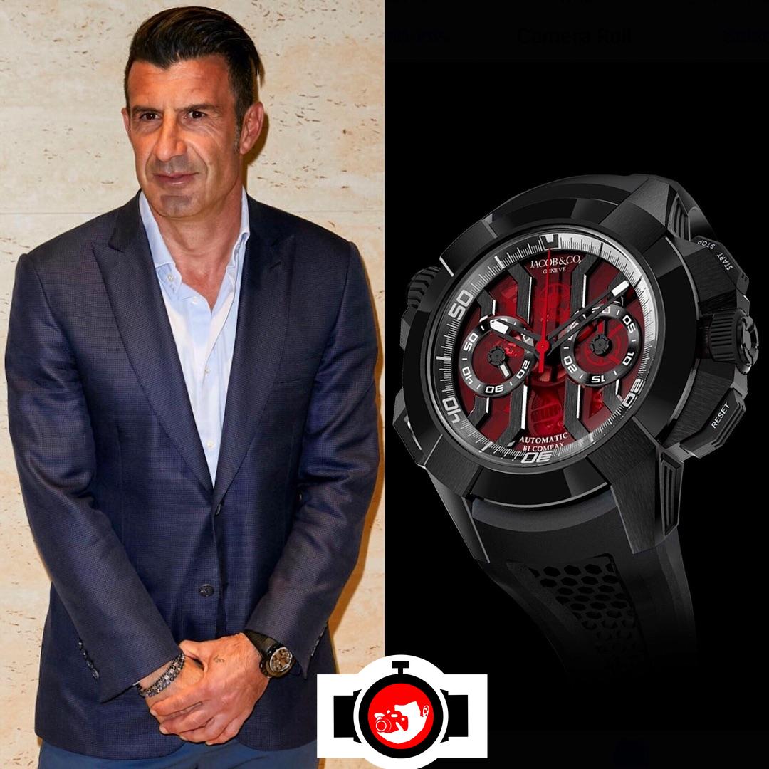 footballer Luis Figo spotted wearing a Jacob & Co 