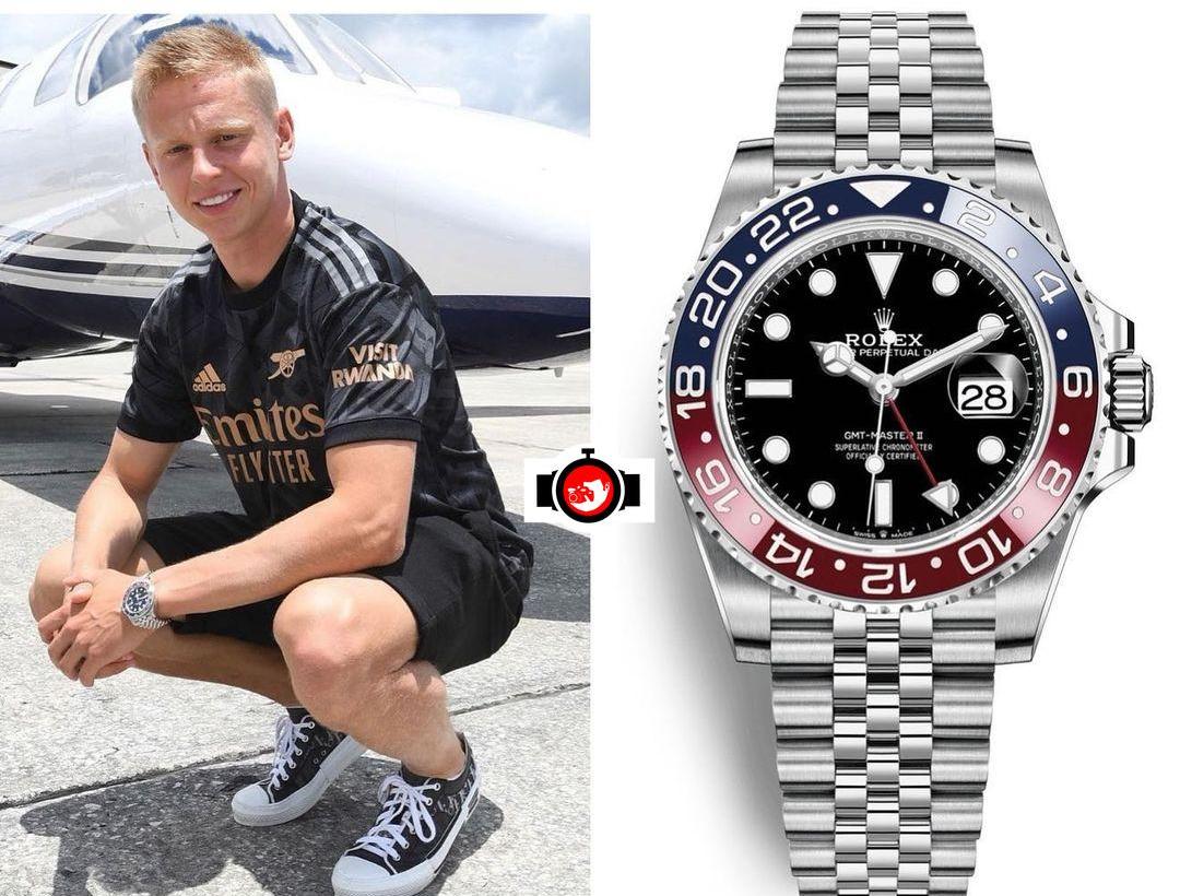 footballer Oleksandr Zinchenko spotted wearing a Rolex 126710BLRO