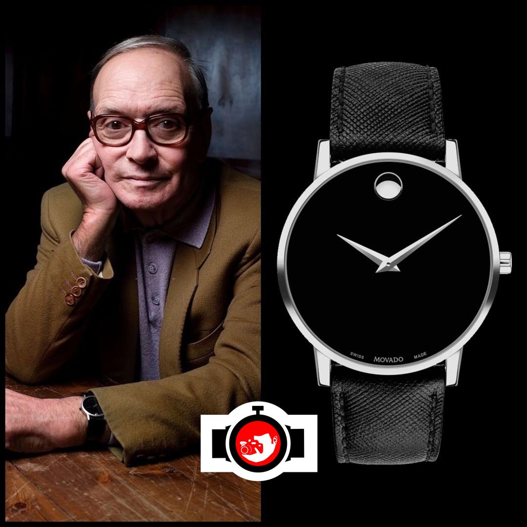 musician Ennio Morricone spotted wearing a Movado 