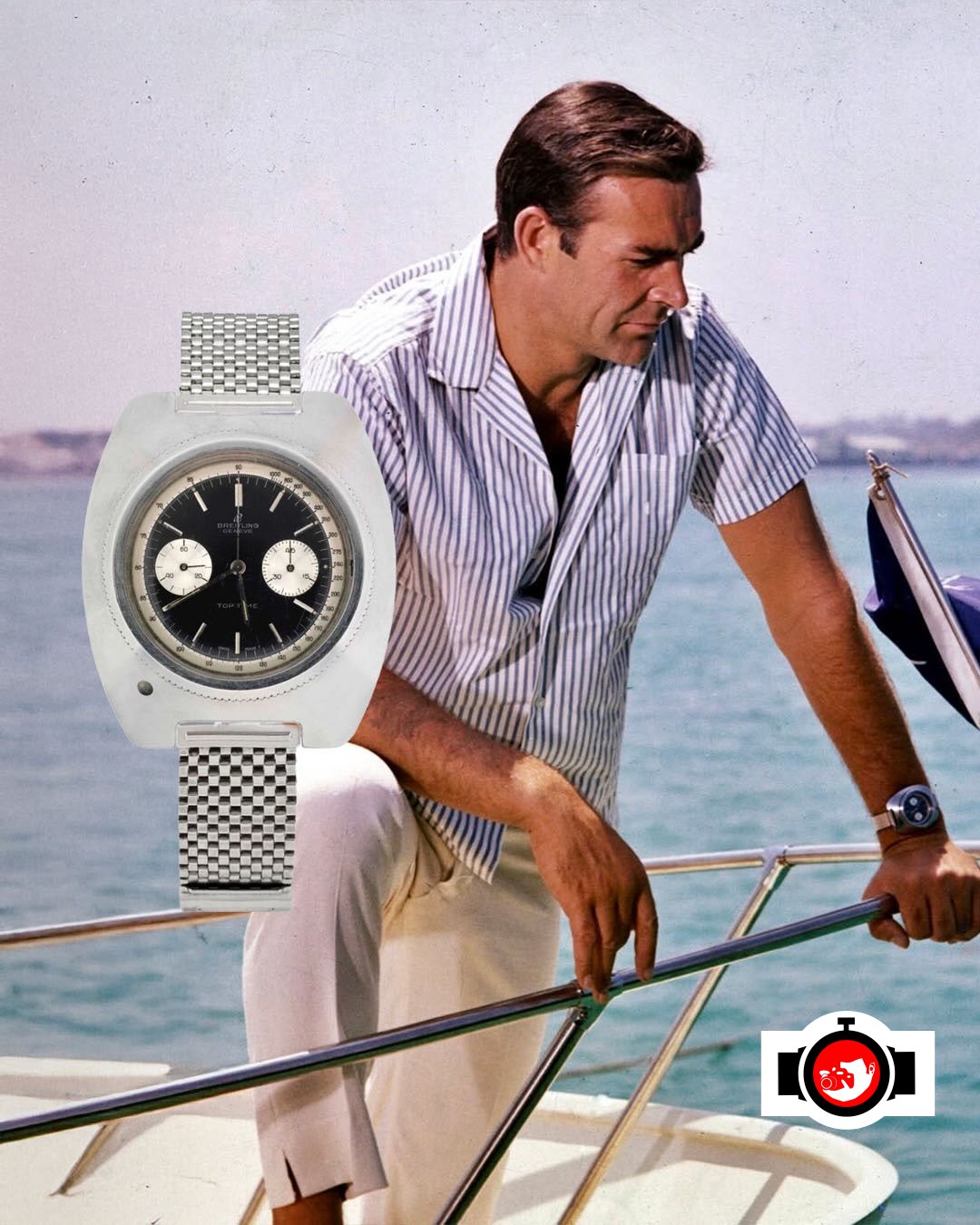 actor Sean Connery spotted wearing a Breitling Top Time
