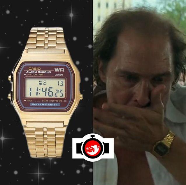 actor Matthew McConaughey spotted wearing a Casio A159WGEA-5