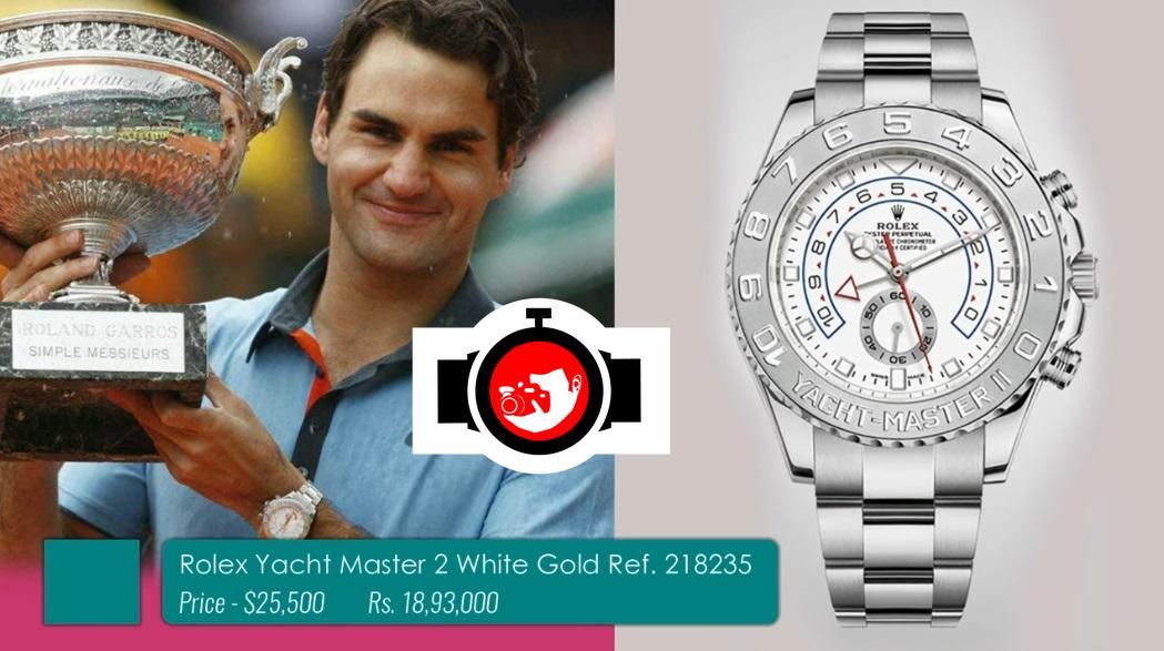 tennis player Roger Federer spotted wearing a Rolex 218235
