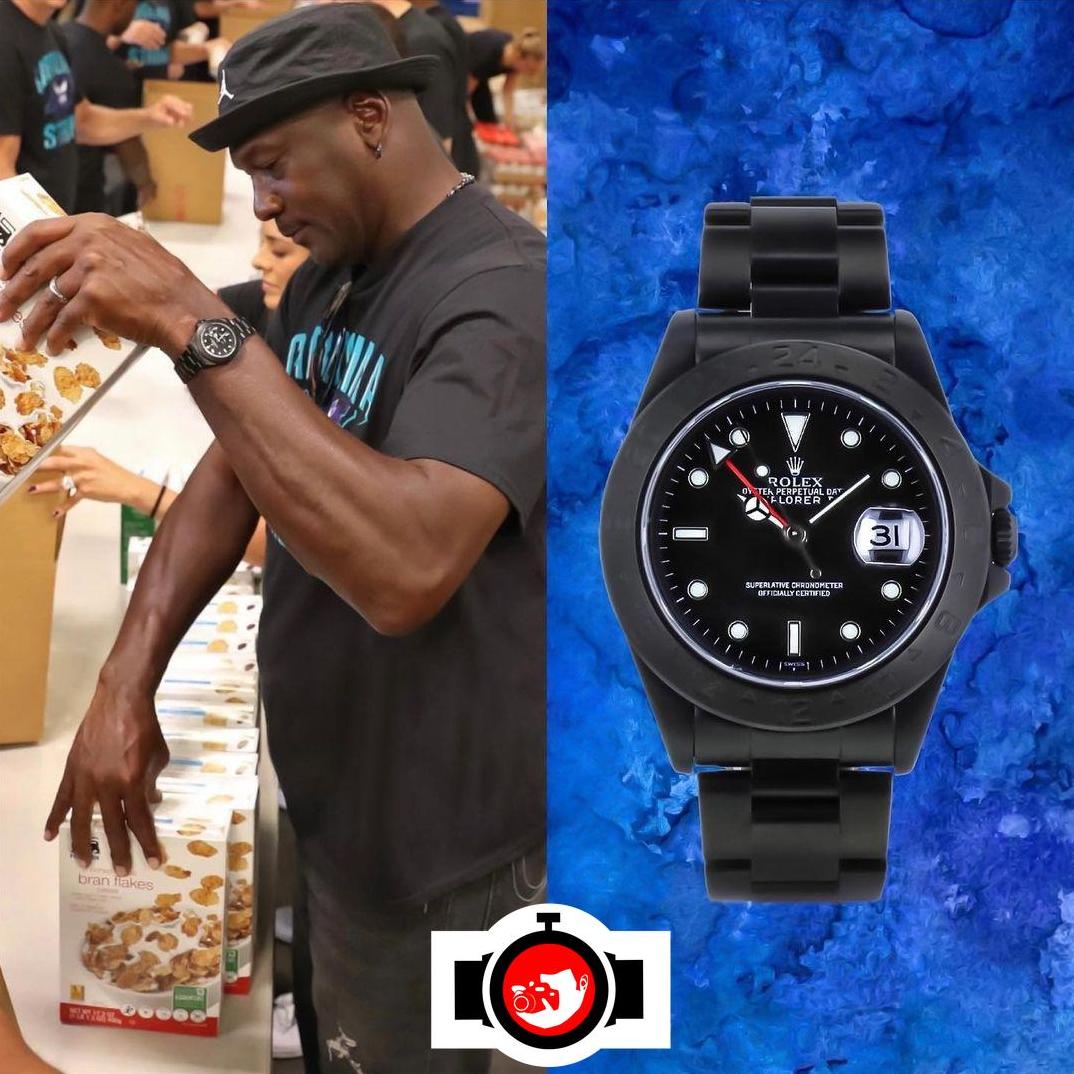 basketball player Michael Jordan spotted wearing a Rolex 16570