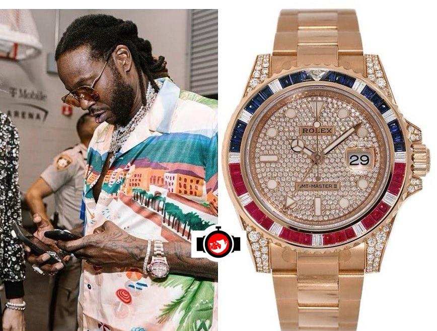 The Glittering Collection of 2 Chainz's Rose Gold Rolex GMT II Watch