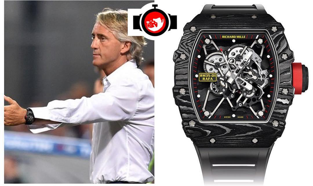 football manager Roberto Mancini spotted wearing a Richard Mille RM35-01