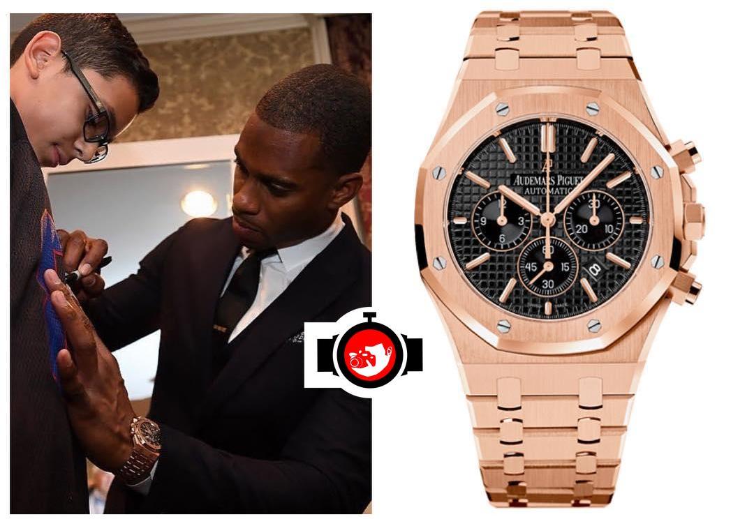 american football player Victor Cruz spotted wearing a Audemars Piguet 26320OR