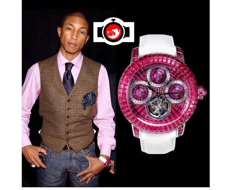 singer Pharrell William spotted wearing a Jacob & Co 