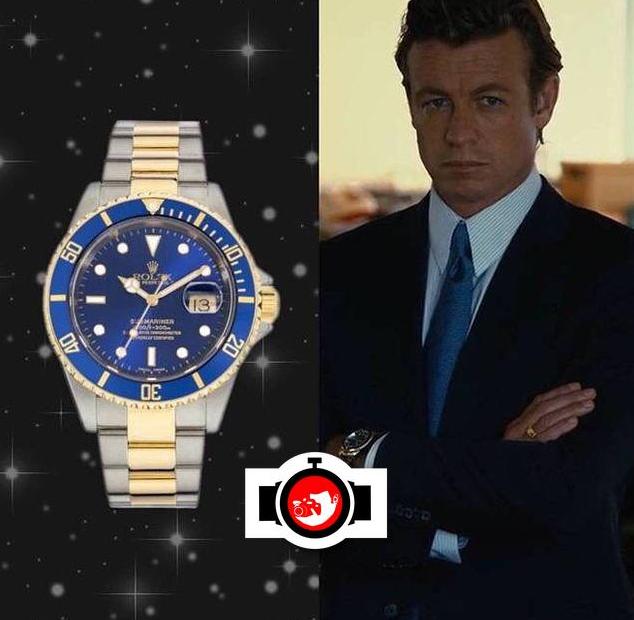 actor Simon Baker spotted wearing a Rolex 16613