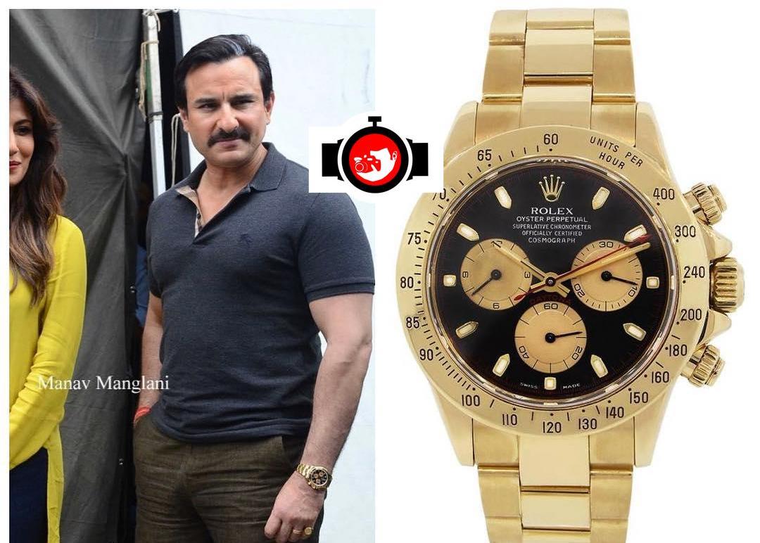 actor Saif Ali Khan spotted wearing a Rolex 116528