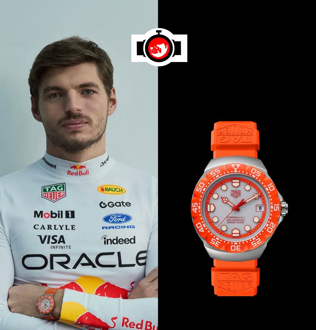 racing driver Max Verstappen spotted wearing a TAG Heuer WBD1121.FT6003