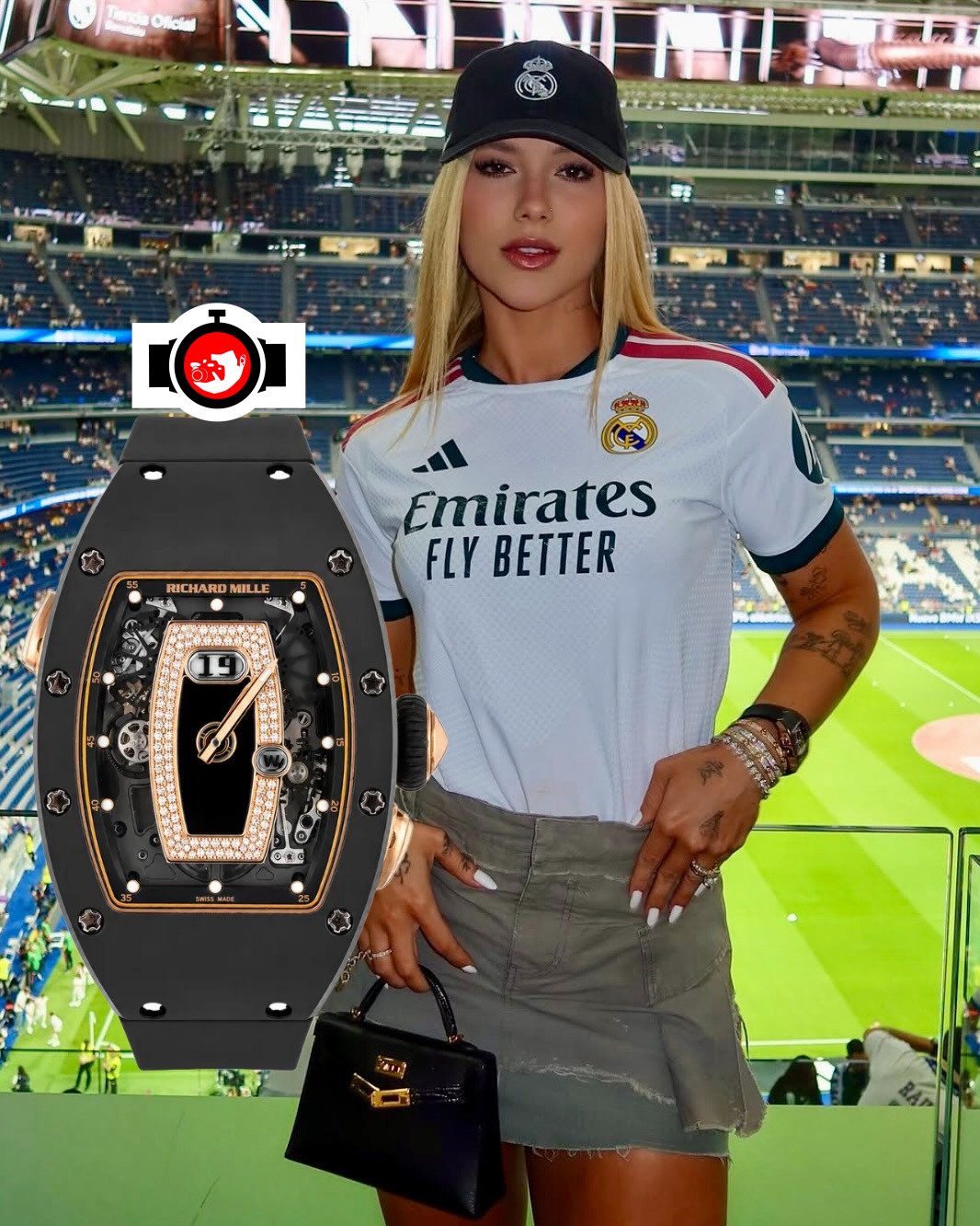 model Virginia spotted wearing a Richard Mille RM 037