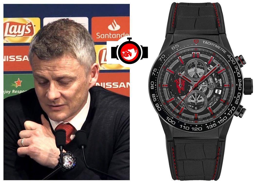 football manager Ole Gunnar Solskjaer spotted wearing a Tag Heuer CAR2A1J.FC6400