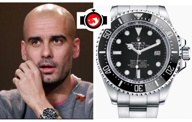 football manager Pep Guardiola spotted wearing a Rolex 116660