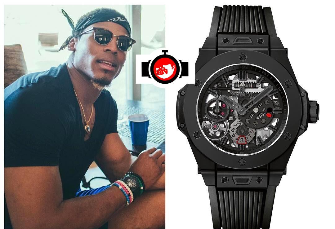 american football player Cameron Newton spotted wearing a Hublot 414.CI.1110.RX