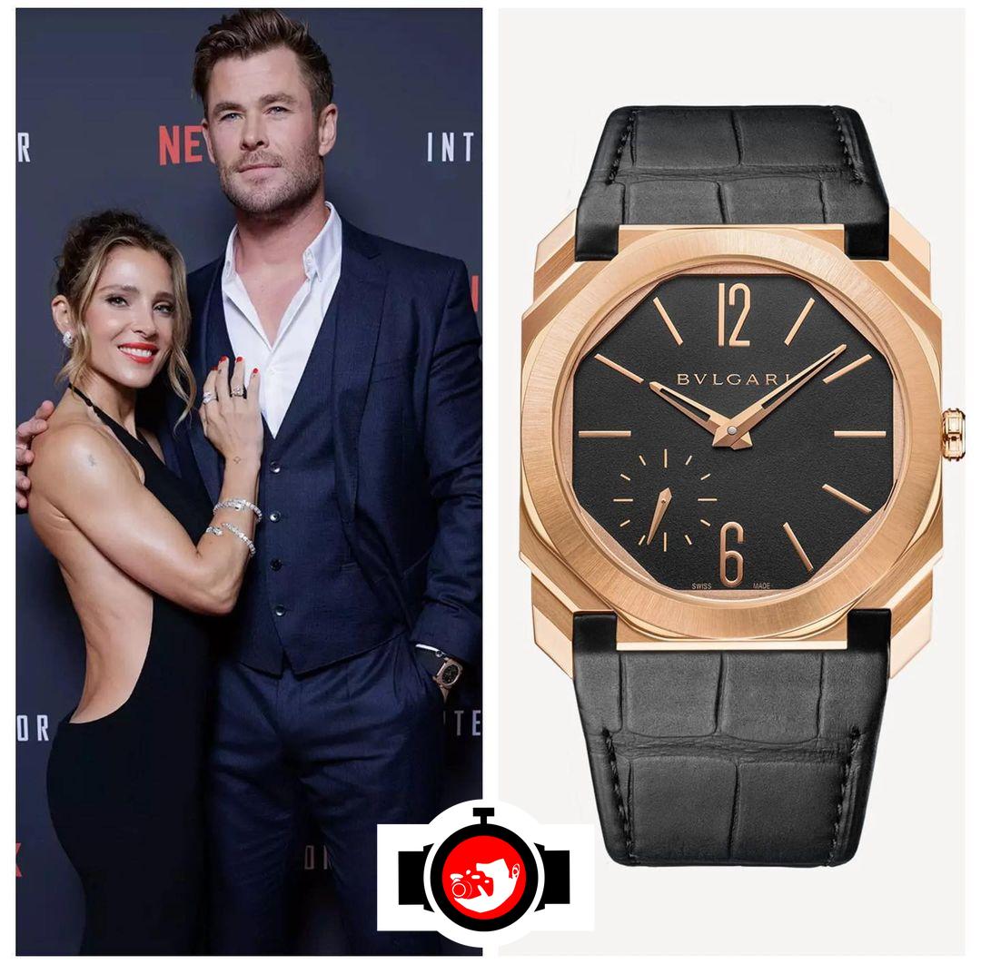 Discover Chris Hemsworth’s Exceptional Watch Collection: The Luxurious Bulgari Octo Finissimo Extra Thin 103286 in Rose Gold.