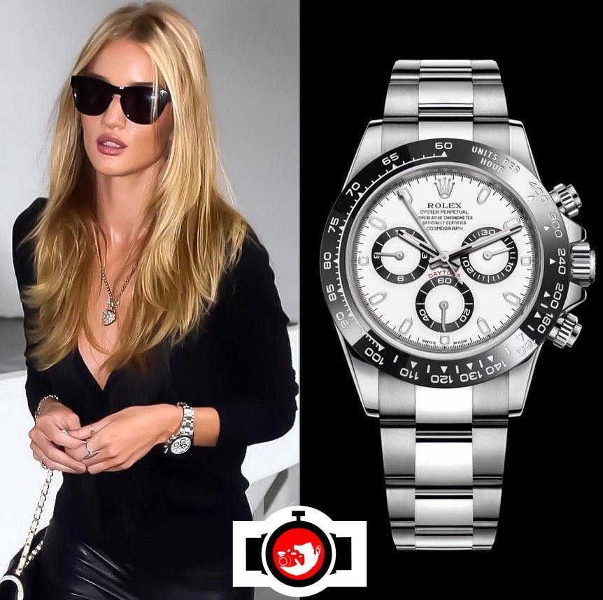 model Rosie Huntington-Whiteley spotted wearing a Rolex 116500