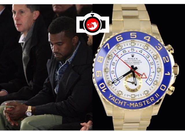 rapper Kanye West spotted wearing a Rolex 