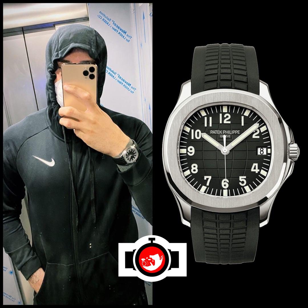 footballer Andrea Petagna spotted wearing a Patek Philippe 5167A