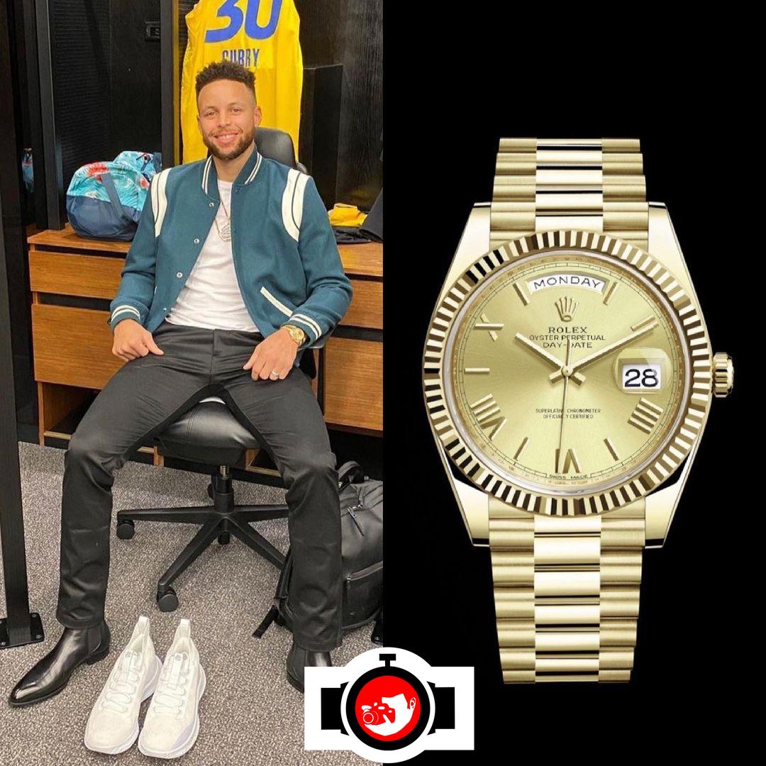 basketball player Stephen Curry spotted wearing a Rolex 