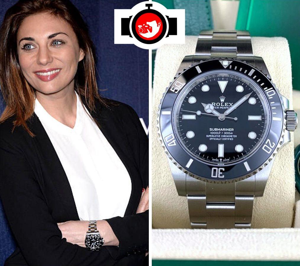 model Ariane Brodier spotted wearing a Rolex 