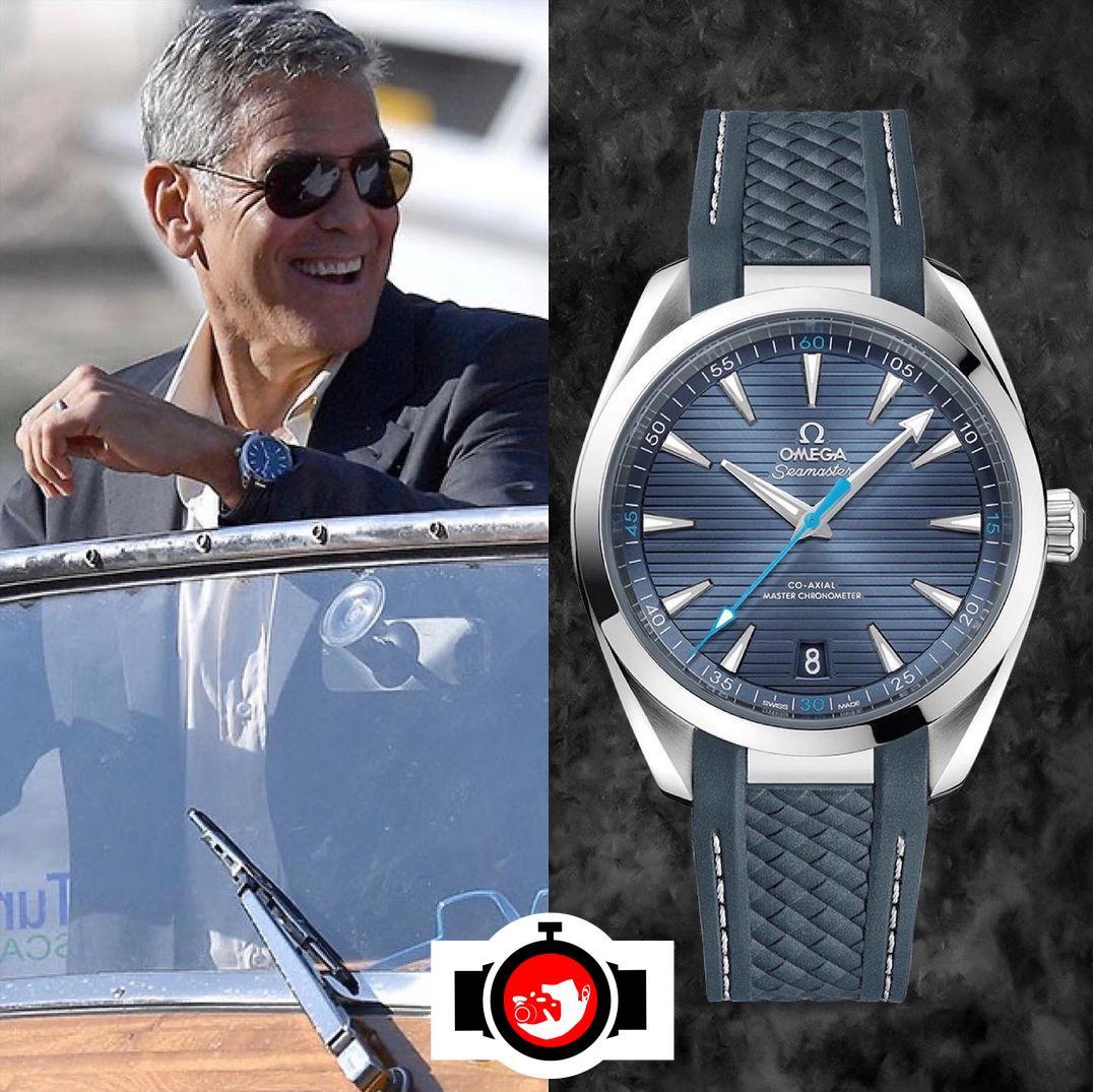actor George Clooney spotted wearing a Omega 220.12.41.21.06.001
